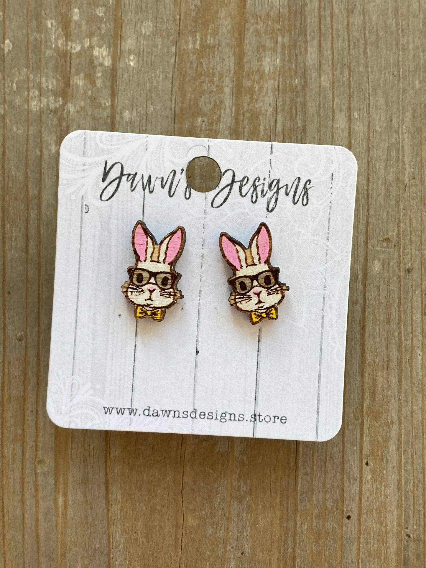 Rabbit with Glasses Stud